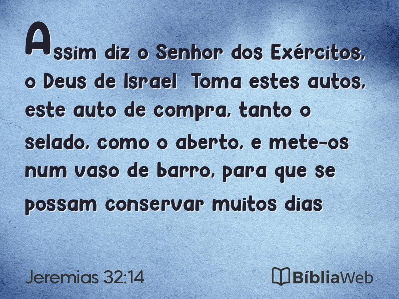 Jeremias 32:14 em imagem para compartilhar