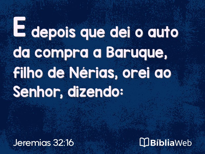 Jeremias 32:16 em imagem para compartilhar