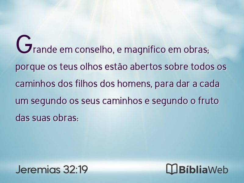 Jeremias 32:19 em imagem para compartilhar