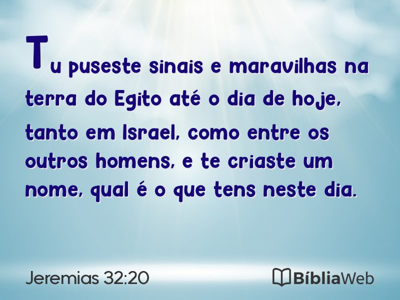 Jeremias 32:20 em imagem para compartilhar