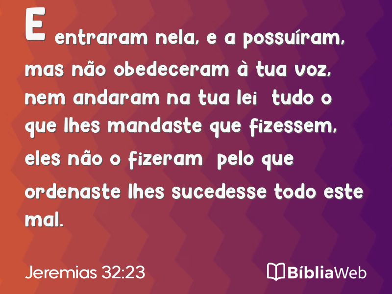 Jeremias 32:23 em imagem para compartilhar
