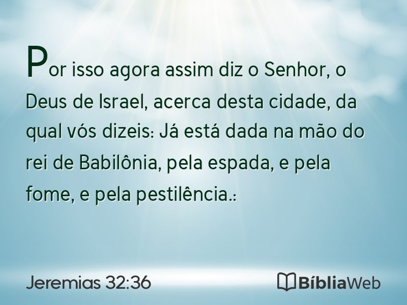 Jeremias 32:36 em imagem para compartilhar