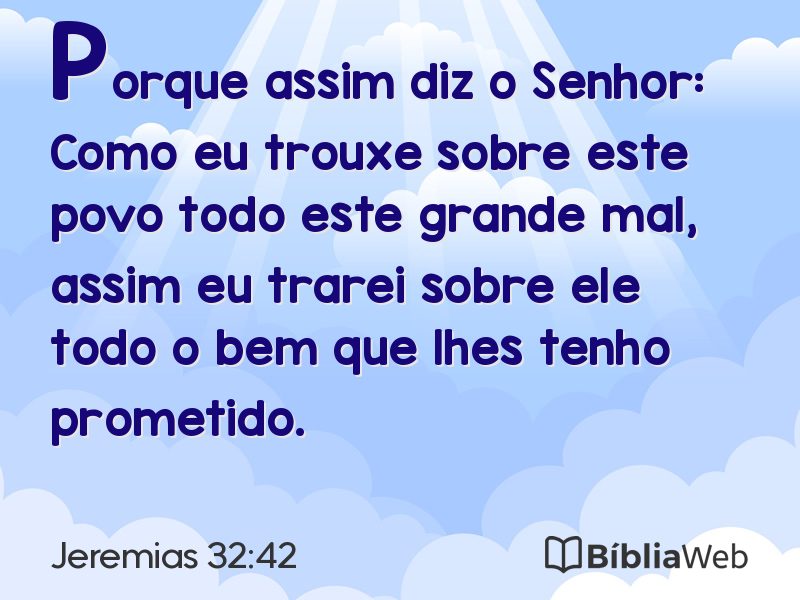 Jeremias 32:42 em imagem para compartilhar