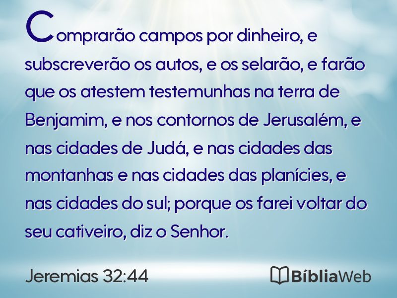 Jeremias 32:44 em imagem para compartilhar