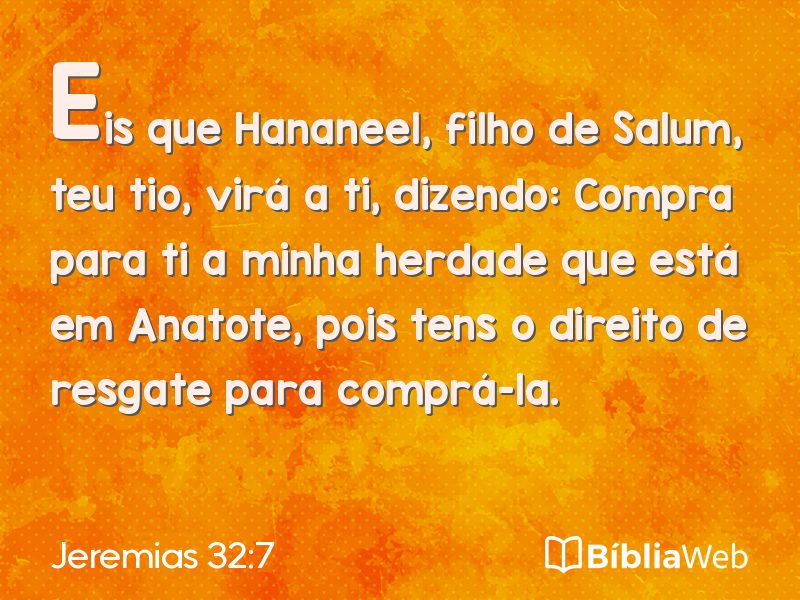 Jeremias 32:7 em imagem para compartilhar