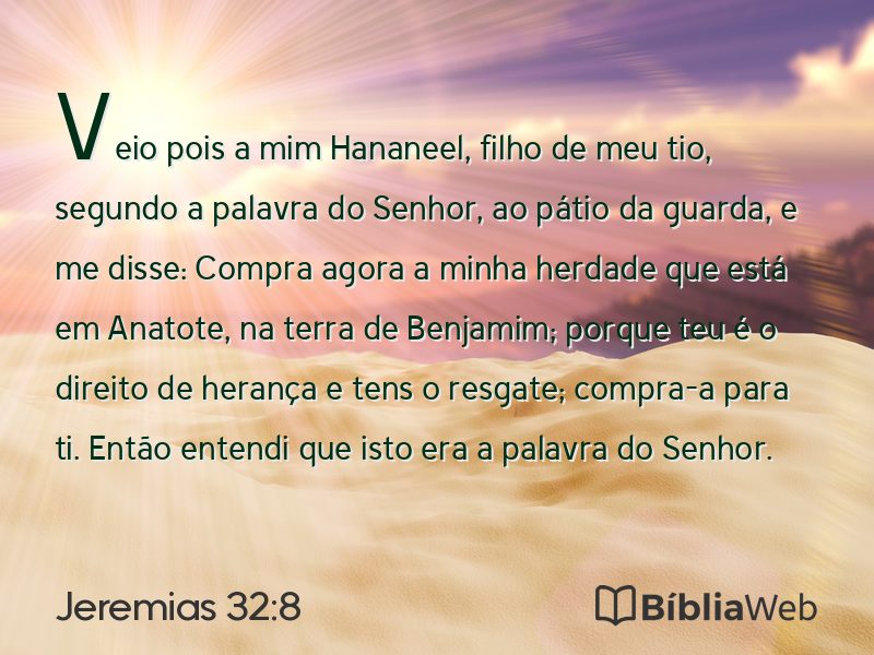 Jeremias 32:8 em imagem para compartilhar