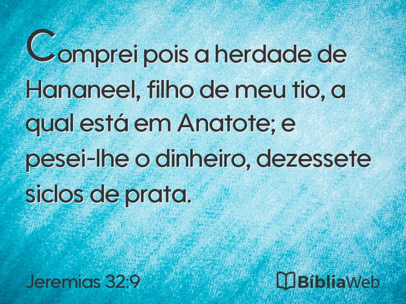 Jeremias 32:9 em imagem para compartilhar
