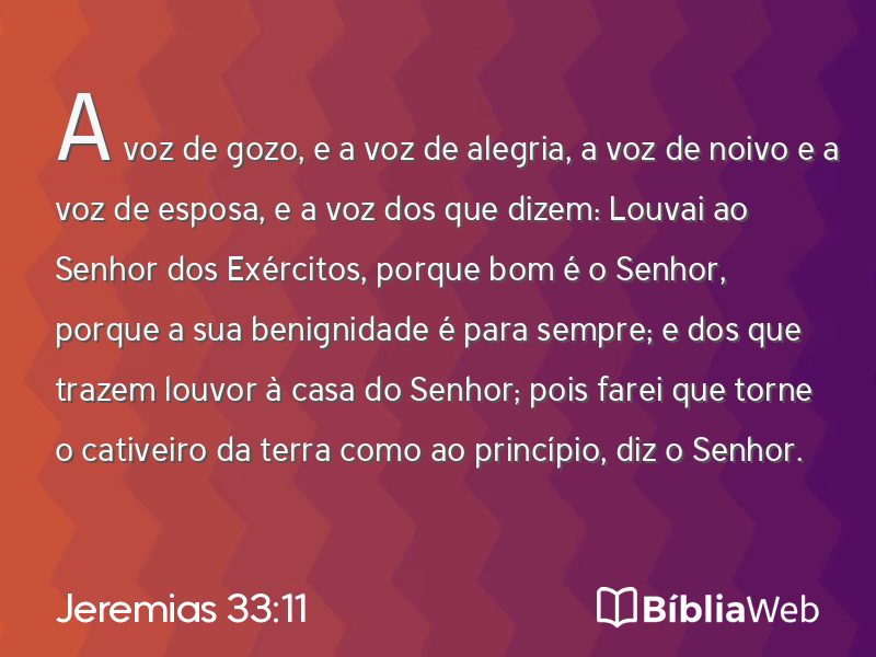 Jeremias 33:11 em imagem para compartilhar