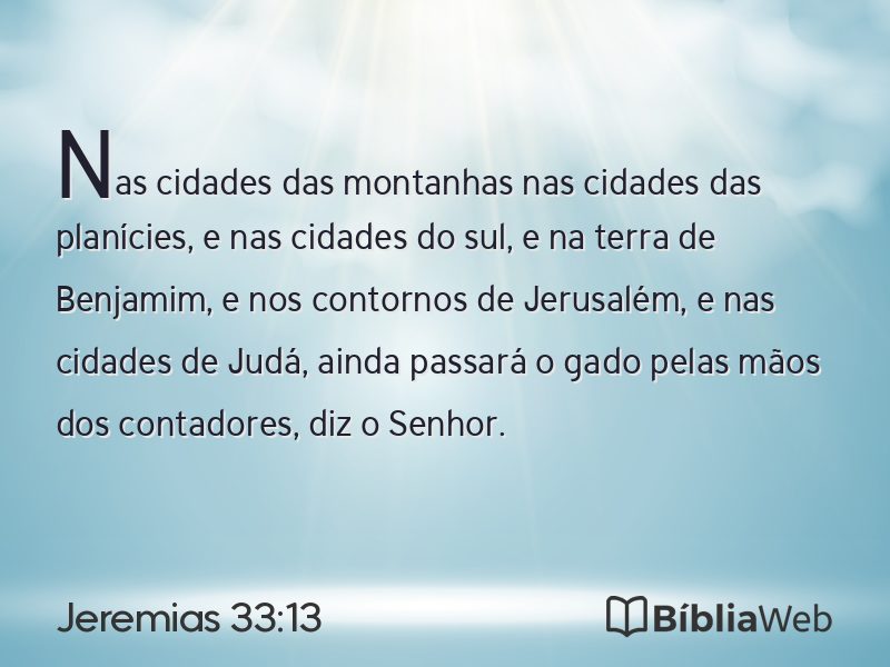 Jeremias 33:13 em imagem para compartilhar