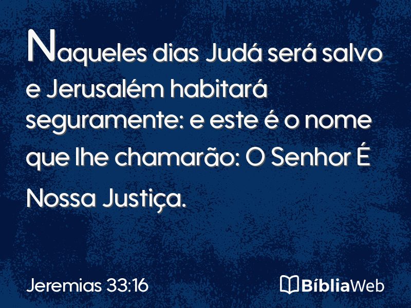 Jeremias 33:16 em imagem para compartilhar