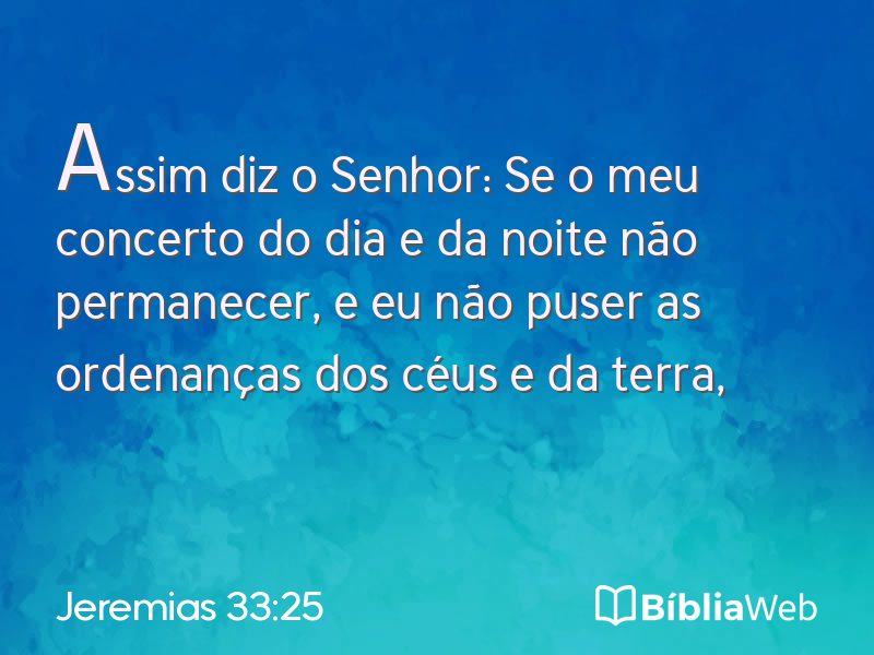 Jeremias 33:25 em imagem para compartilhar