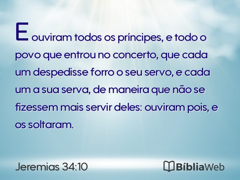 Jeremias 34:10 em imagem para compartilhar