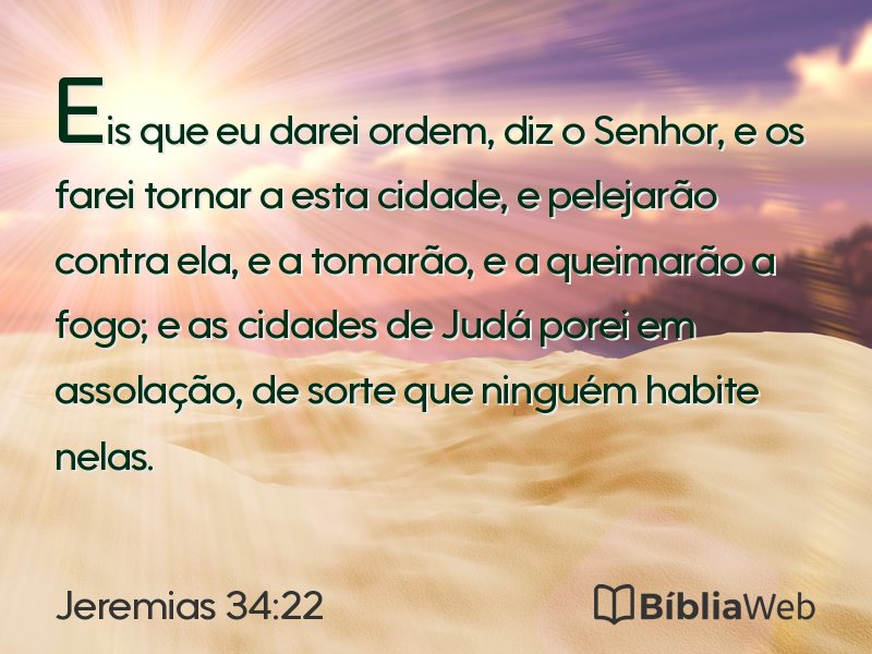 Jeremias 34:22 em imagem para compartilhar