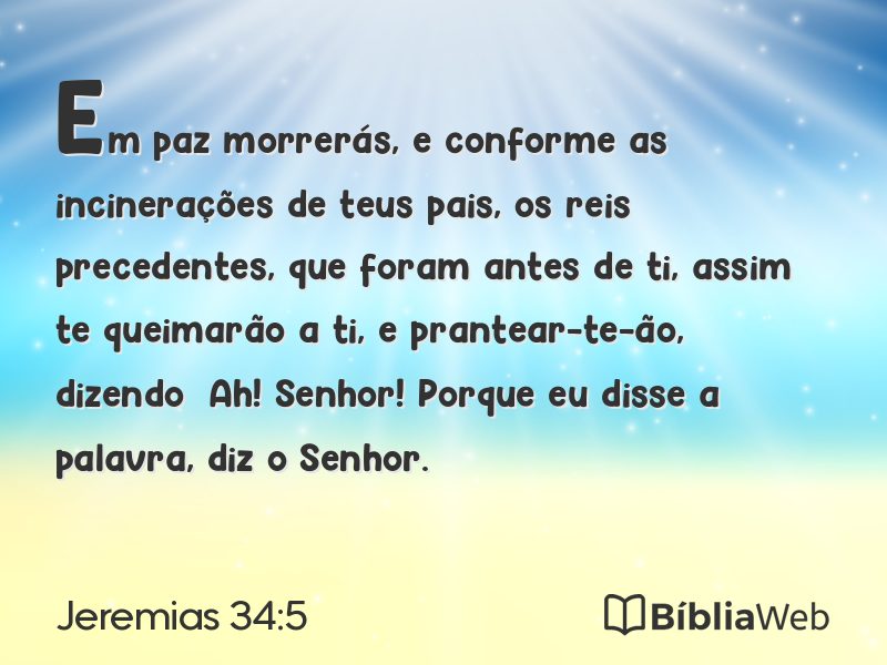 Jeremias 34:5 em imagem para compartilhar