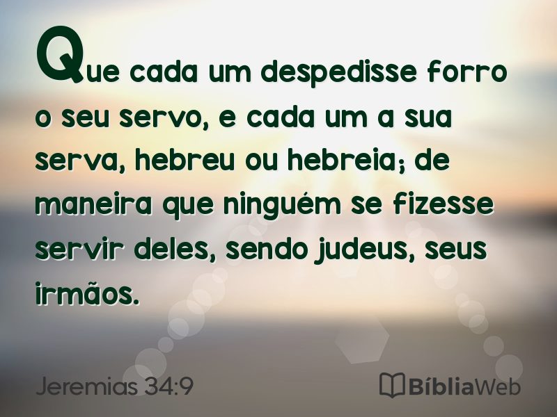 Jeremias 34:9 em imagem para compartilhar