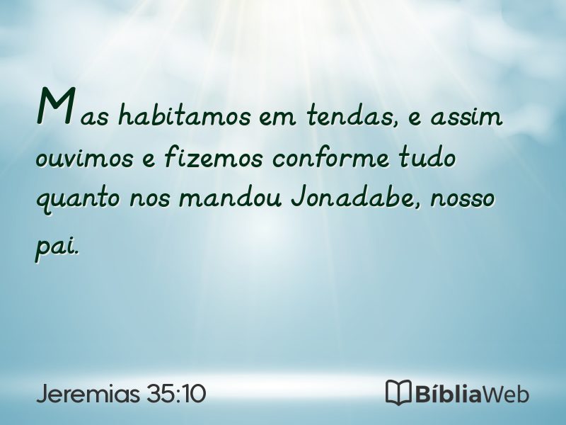 Jeremias 35:10 em imagem para compartilhar