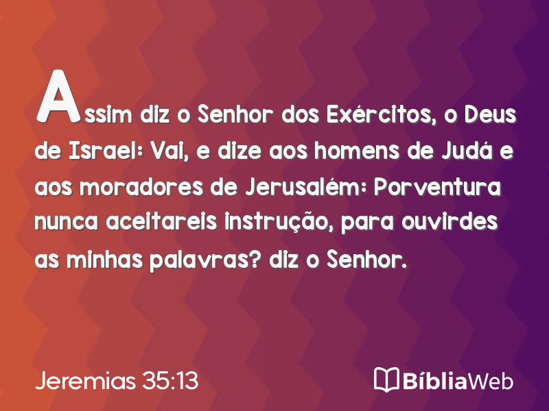 Jeremias 35:13 em imagem para compartilhar
