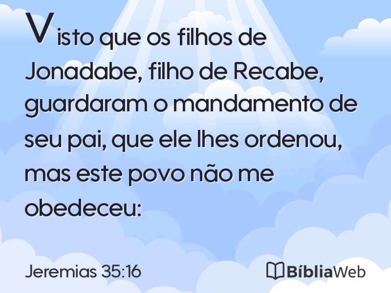 Jeremias 35:16 em imagem para compartilhar
