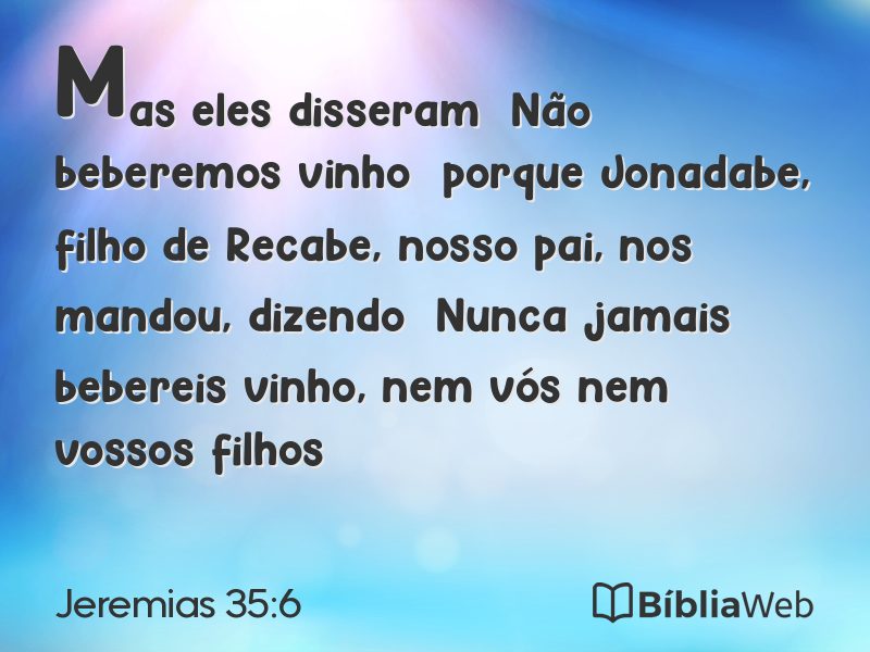 Jeremias 35:6 em imagem para compartilhar
