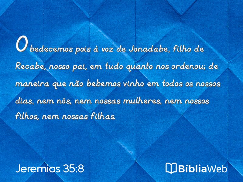 Jeremias 35:8 em imagem para compartilhar