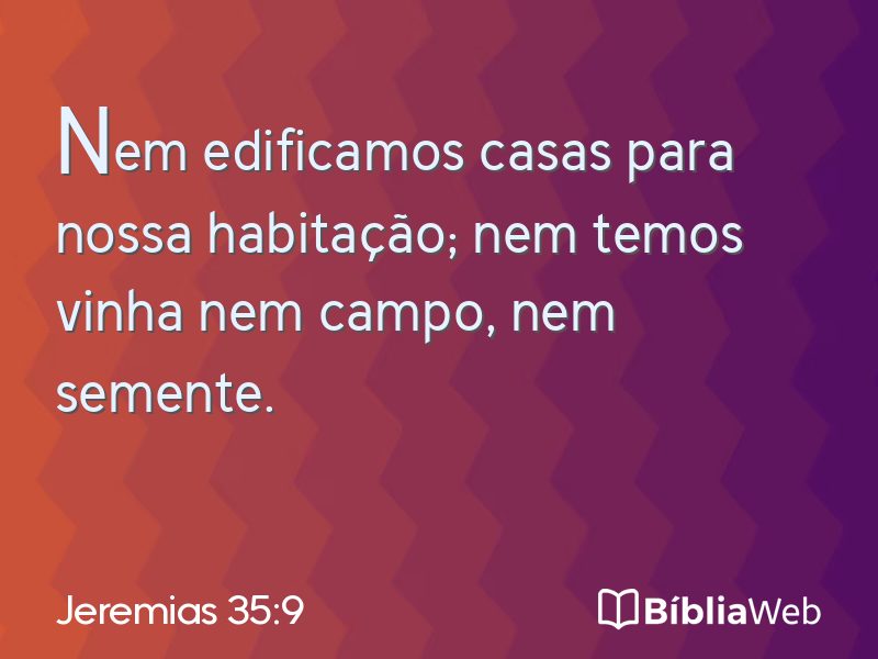 Jeremias 35:9 em imagem para compartilhar