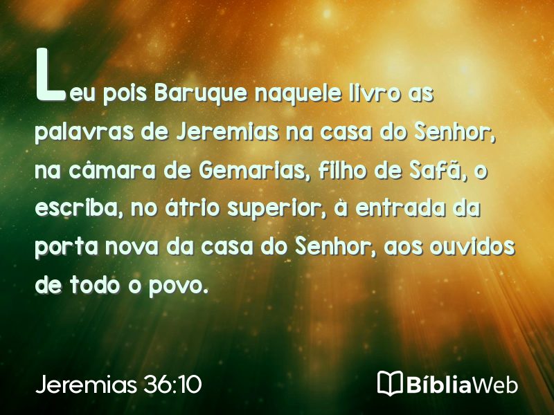 Jeremias 36:10 em imagem para compartilhar