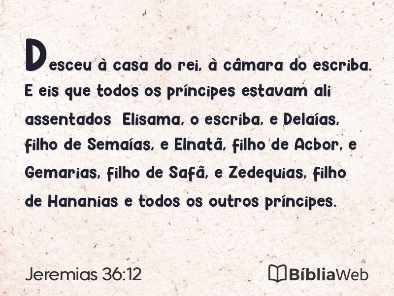 Jeremias 36:12 em imagem para compartilhar