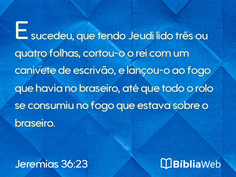 Jeremias 36:23 em imagem para compartilhar