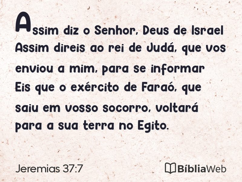 Jeremias 37:7 em imagem para compartilhar
