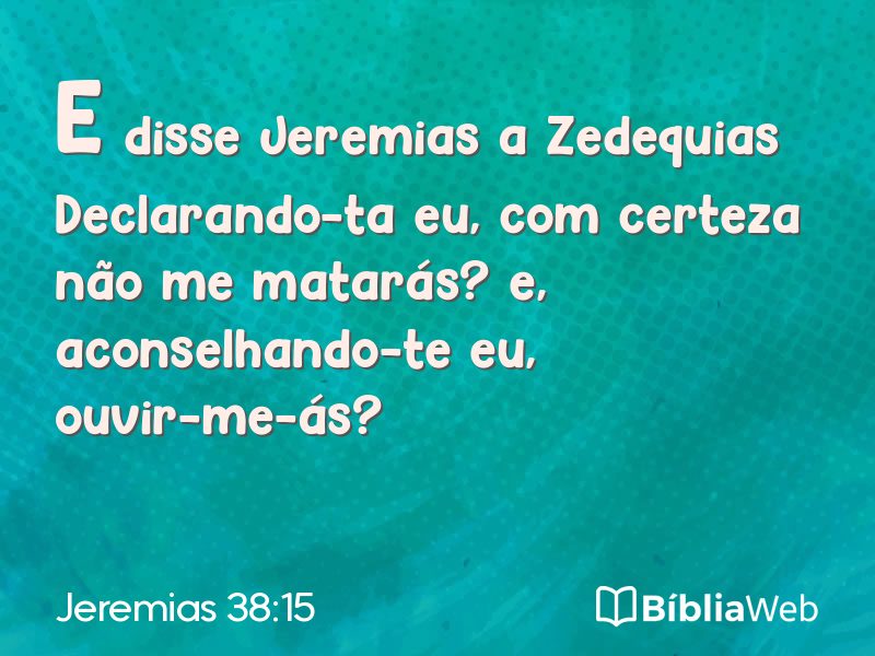 Jeremias 38:15 em imagem para compartilhar