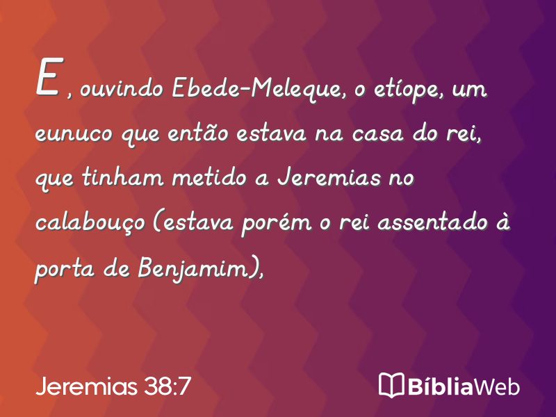 Jeremias 38:7 em imagem para compartilhar