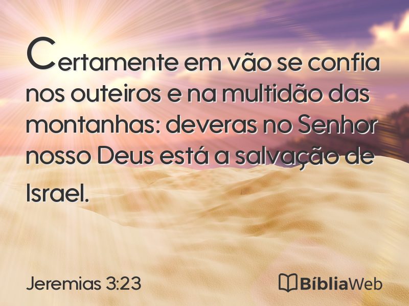 Jeremias 3:23 em imagem para compartilhar