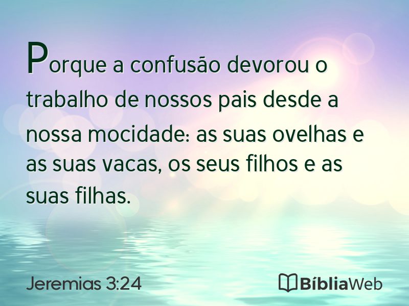 Jeremias 3:24 em imagem para compartilhar