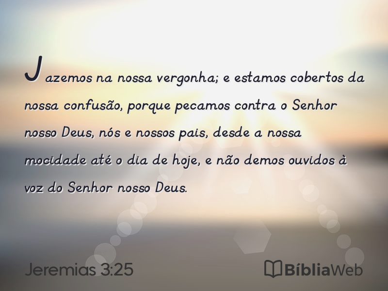 Jeremias 3:25 em imagem para compartilhar