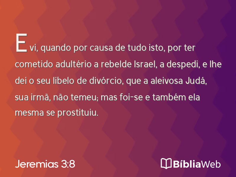 Jeremias 3:8 em imagem para compartilhar