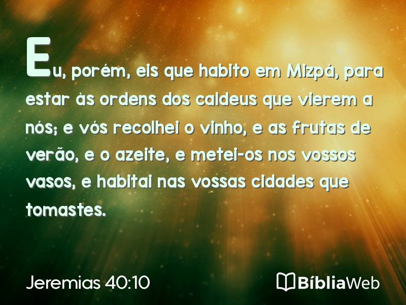Jeremias 40:10 em imagem para compartilhar
