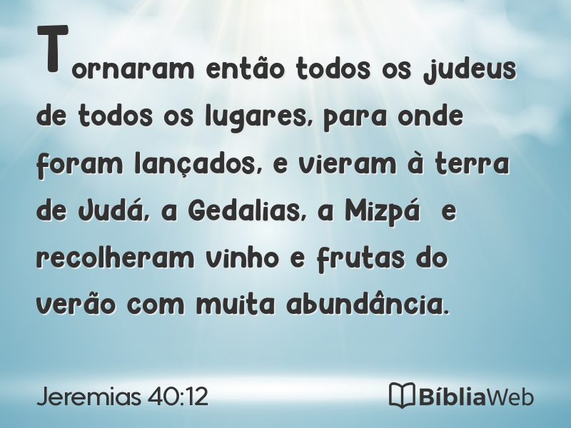 Jeremias 40:12 em imagem para compartilhar