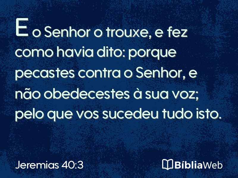 Jeremias 40:3 em imagem para compartilhar