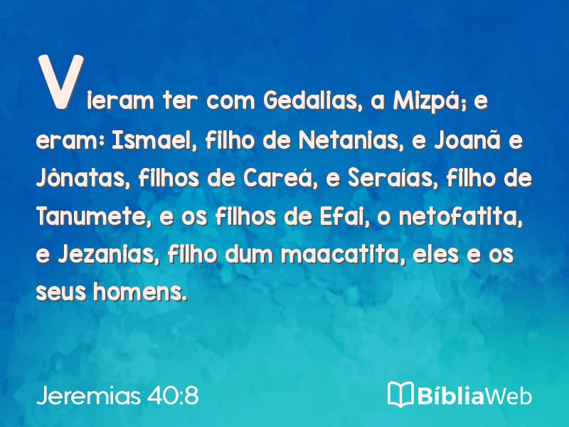 Jeremias 40:8 em imagem para compartilhar
