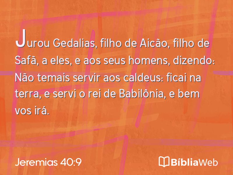 Jeremias 40:9 em imagem para compartilhar