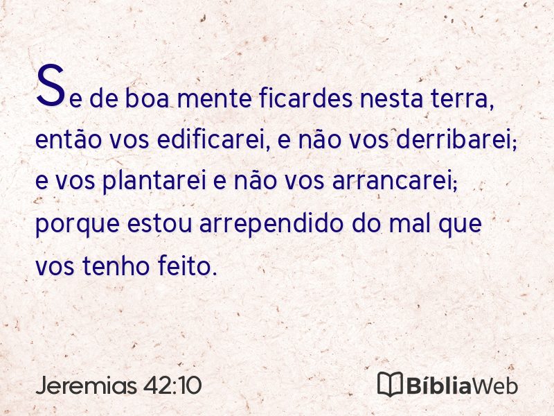 Jeremias 42:10 em imagem para compartilhar