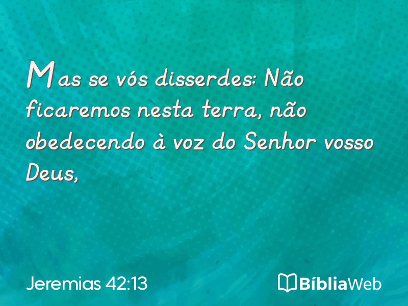 Jeremias 42:13 em imagem para compartilhar