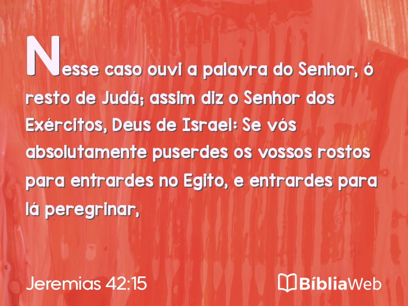 Jeremias 42:15 em imagem para compartilhar