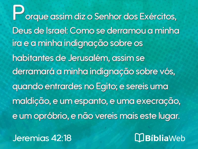 Jeremias 42:18 em imagem para compartilhar