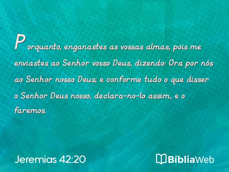 Jeremias 42:20 em imagem para compartilhar