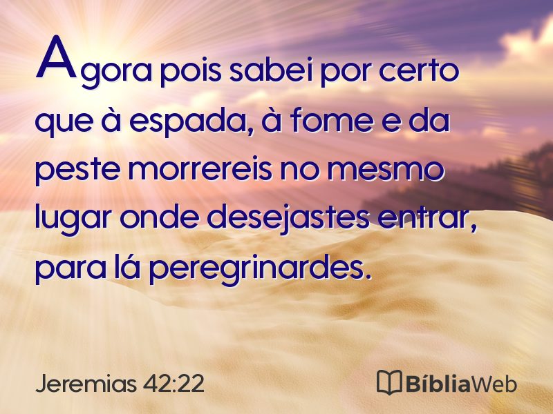 Jeremias 42:22 em imagem para compartilhar