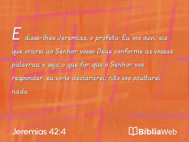 Jeremias 42:4 em imagem para compartilhar