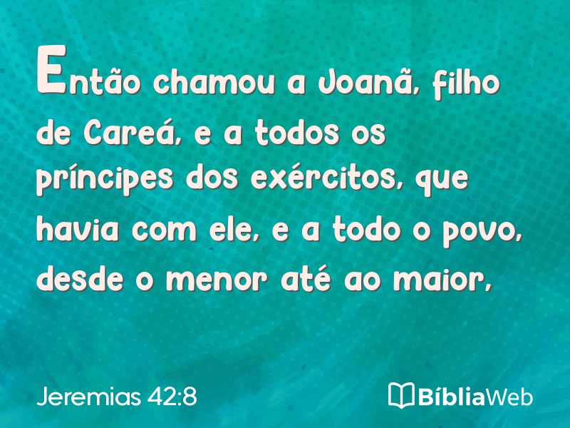 Jeremias 42:8 em imagem para compartilhar