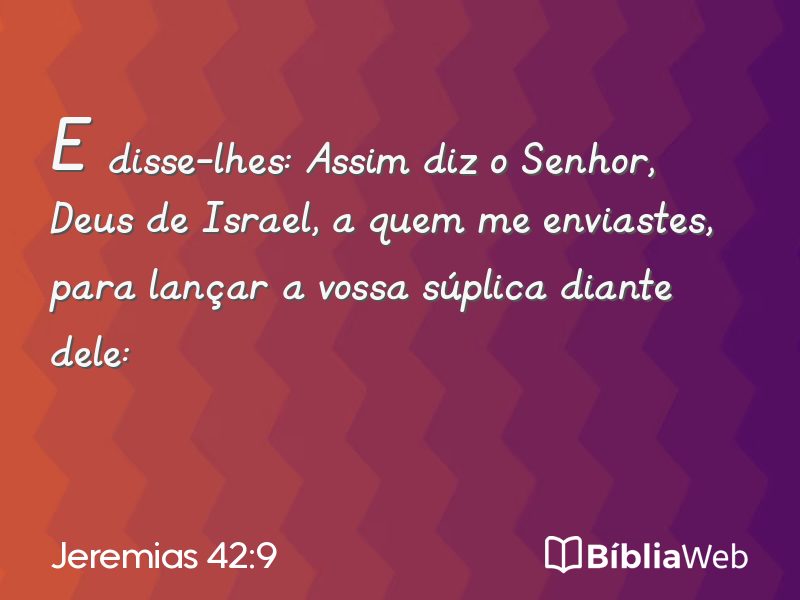Jeremias 42:9 em imagem para compartilhar