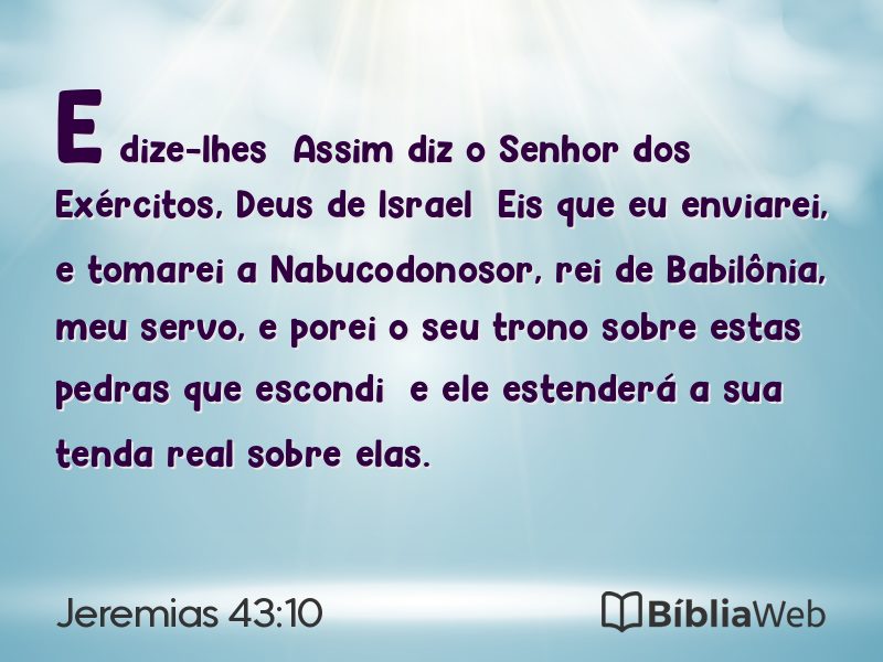 Jeremias 43:10 em imagem para compartilhar